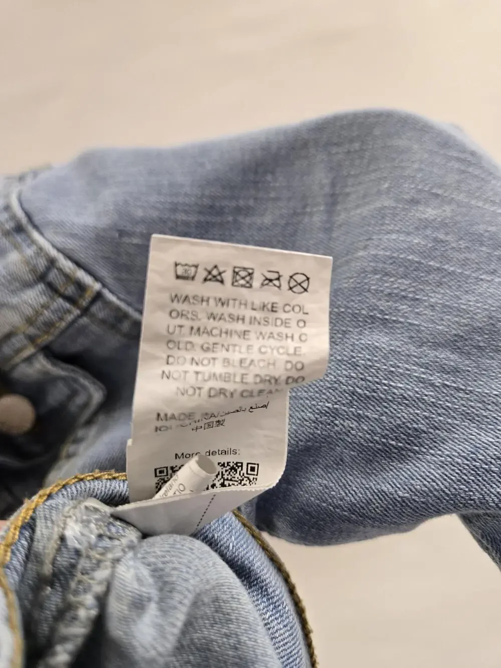 Shein Jacket Girls 6Y Blue Denim Distressed Jean Button Up Pockets Youth Kids